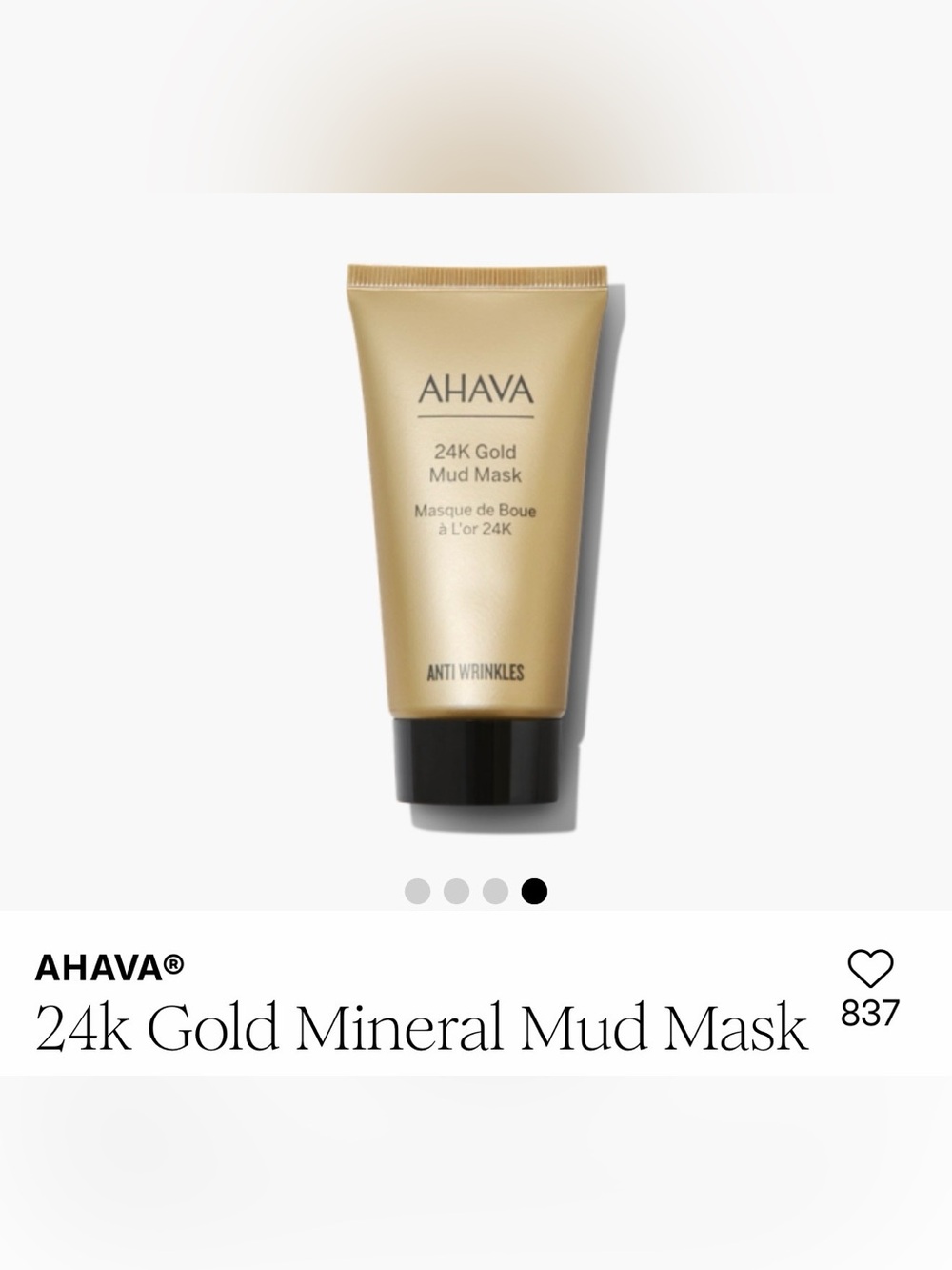 AHAVA Gold Mineral Mud Mask - Shimmering Gold